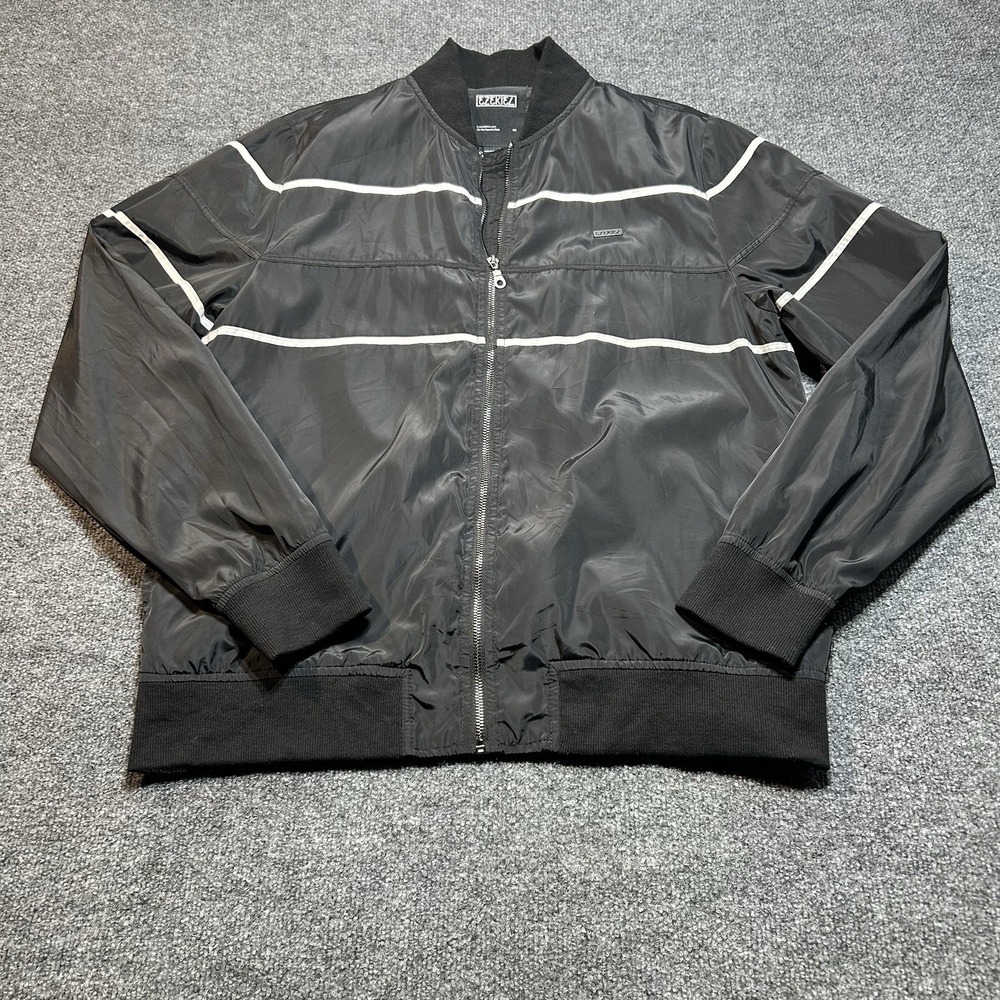Ezekial Jacket Mens Large Black Full Zip Hooded Jacket Pockets Windbreaker - Picture 1 of 9